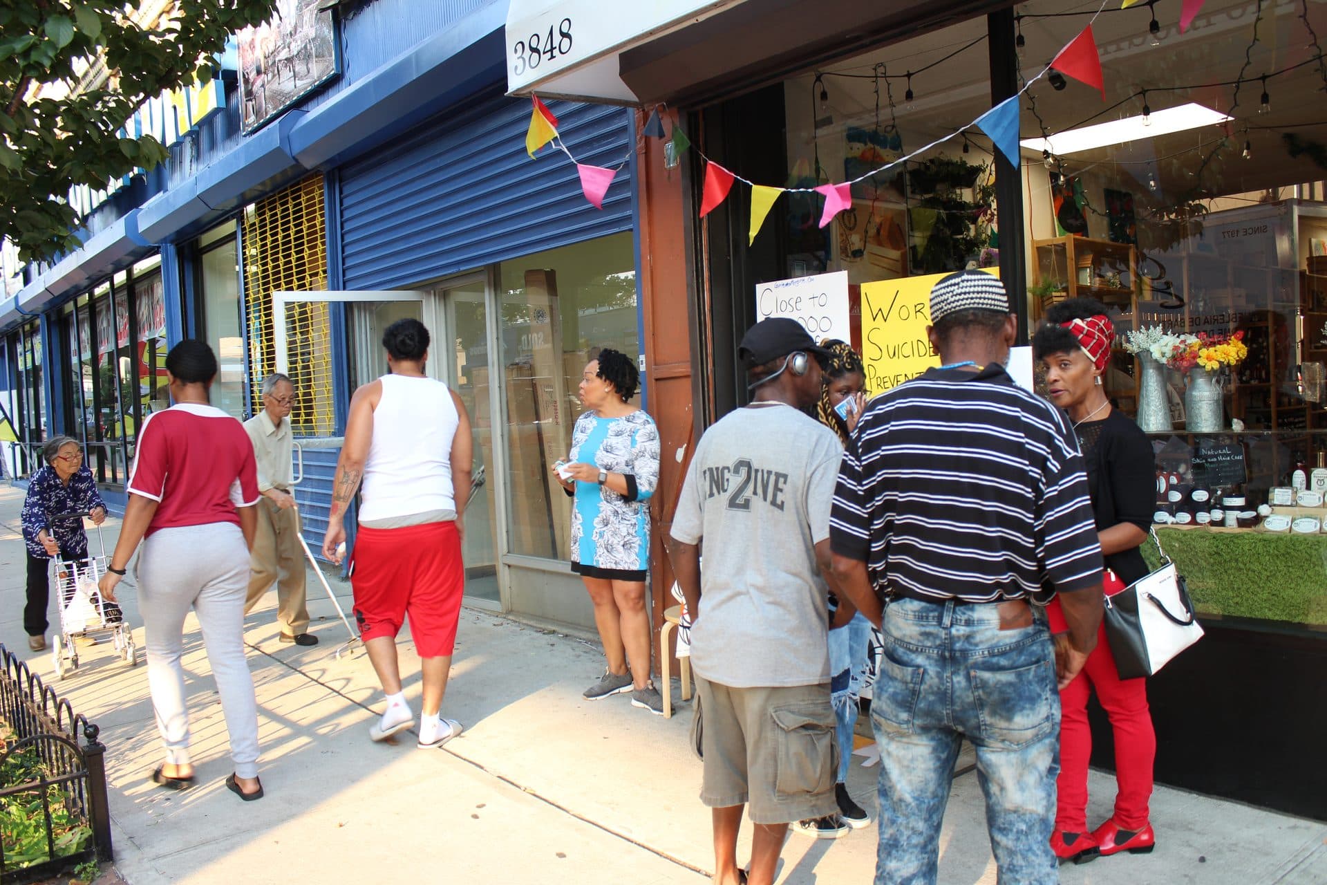 GMG members tabling on a Bronx street during a community event.